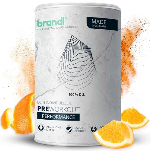 brandl® Pre-Workout Booster mit Guarana, Yerba-Mate, Taurin-Pulver, EAAs, Vitamin B6, Arginin & Citrullin - Stufe 2 | XL 500g & neue Rezeptur