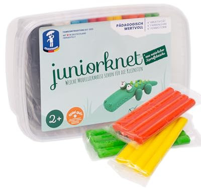 Feuchtmann JUNiORKNET Maxi | Knetset 14 x 35g weiche Kinderknete in Stangen | vegane glutenfreie Spielknete | Nicht trocknende Knete | ungiftige Modelliermasse Kinder | ab 2 Jahren