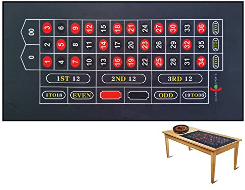 Luckin Sports Professionelles Casino-Roulette und Craps Tisch-Filz-Layout, für bis zu 10 Spieler. 100 % Stoff, wasserdicht und schmutzabweisend, waschbar und bügelbar. (Grau (Roulette))