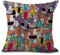 Kissenbezug 60x60 Bunter Graffiti Hund Kissenbezug 60x60 Sanft Baumwolle und Leinen Kissenbezüge mit Reißverschluss Dauerhaft Kissenbezug Knitterfreie Starke Atmungsaktivität 1 Pcs