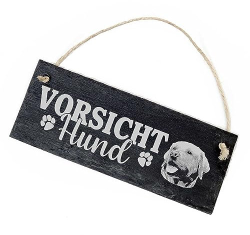 Vorsicht Hund Labrador Schild Schiefer 22x8cm Achtung Warnschild Warnung Warnschild Hundeschild