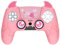 PlayVital Silikonhülle für ps5 Controller hülle pink Cute Demon Kawaii Controller Cover Schutzhülle Hülle Skin Zubehör für ps5 mit Touch Pad Aufkleber&Stick Kappen-Rosa