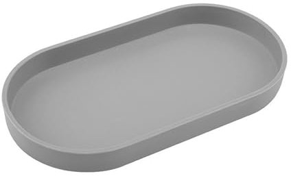 VCREATC Graues kleines Tablett (25,4 cm), ovales Tablett für Küchentheke, Badewanne, Badezimmer, Schminkartikel, Arbeitsplatten-Organizer, Kaffee-Zubehör, Bar, Serviergewürze, Salz und Pfeffer, Seife,
