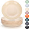 Evanda Juego de 8 platos de plástico, Platos de Vajilla 24cm Irrompibles y Reutilizables para Todos los Usos y Todas las Edades, Aptos para Microondas Sin BPA Aptos para Lavavajilla (Formaggio Bianco)