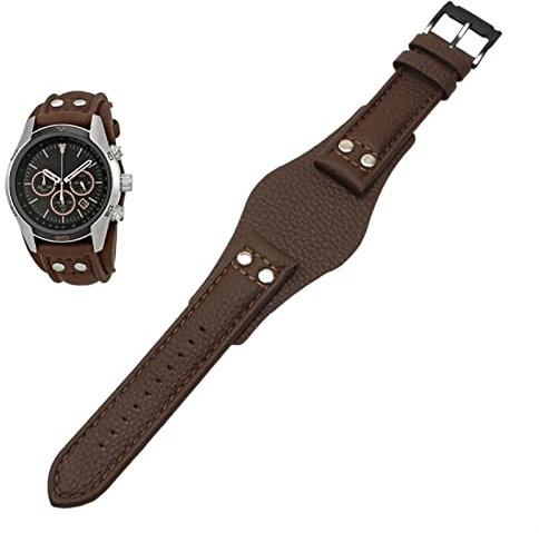 ONECMN Bracelet de montre en cuir véritable pour Fossil CH2592 CH2564 CH2565 CH2891CH3051 bracelet 22 mm pour homme avec rivet style, 22mm, Agate