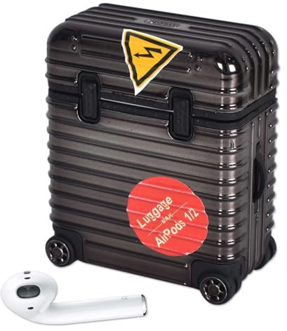 Funda Compatible con Airpods 2 y 1,Estuche Protector a Prueba de Golpes,Funciona con Carga inalámbrica,Funda Protectora para Auricolares,Case Anti arañazos (Negro)