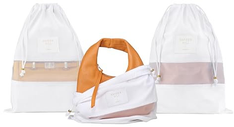 Hayden Hill Luxuriöse Staubbeutel aus Bio-Baumwolle für Handtaschen - 3er-Pack - Taschen Aufbewahrung von Handtaschen, Schuhen und Geldbörsen - Zertifiziert Klimaneutral (Klein 38 cm)