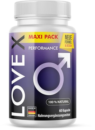 Love X - Complément Nutritionnel pour Hommes Actifs avec L-Arginine, L-Citrulline, Maca et Extrait de Pépins de Raisin - 100% Naturel - 1x 60 Capsules