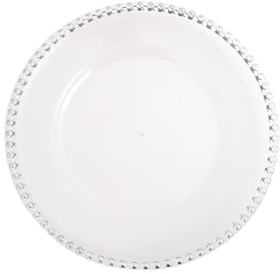 MYEventProducts 8 Pack | 13 inch Glass Clear Charger Plates | Fancy Glass Charger Plates for Wedding Reception| Heavy Duty, Durable & Sturdy Chargers for Dinner Plates | Party Supplies (CLEAR)