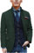 Tiavllya Herren Herringbone Tweed Anzug Blazer Jacke Vintage Stand Kragen Single Breasted Wolle Mantel （54, Jagdgrün）