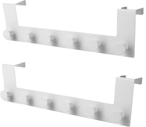 APACALI 2 Stück Türgarderobe Weiß, Türhaken zum Einhängen Weiß, Türgarderobe zum Einhängen, Türhaken für die Tür geeignet, 39.5X11X4.5CM