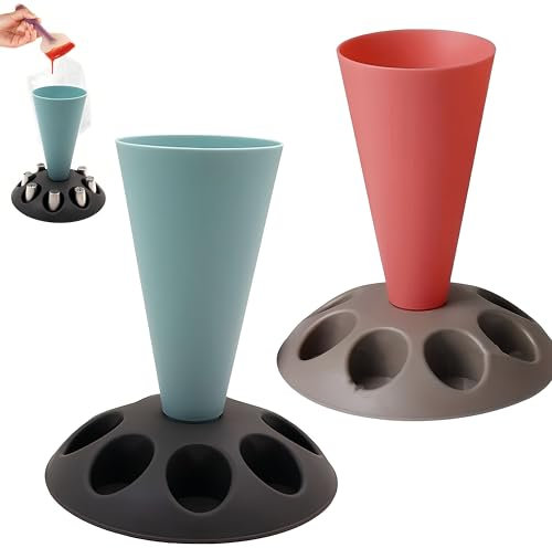 Piping Bag Stand, Pastry Bag Holder,Icing Bag Holder With 8 Slots Nozzles Holder, 2 Pcs Piping Bag Holder Stand For Filling, Baking Accessories.