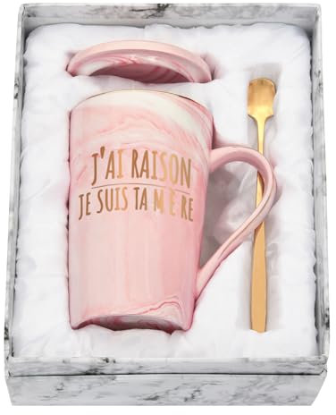 Joymaking Cadeau Maman, Cadeaux d'anniversaire pour maman, cadeau Anniversaire Mamans Tasse à café en Céramique Marb, cadeaux de Fête des Mères Cadeau pour Femme