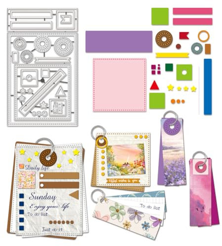 BENECREAT Planer-Kalender-Stanzformen, Planen Sie Musteretikettenrahmen-Stanzformen Und Prägevorlagen Für Die Kartenherstellung, DIY, Scrapbooking, Fotoalbum, Dekorativ, 0.8 mm Dick