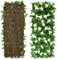 Clôture de feuilles artificielles, clôture extensible pour balcon, terrasse, extérieur, panneau de clôture décorative en faux lierre, haies artificielles, 30 x 200 cm - étendue (1 pièce, fleurs
