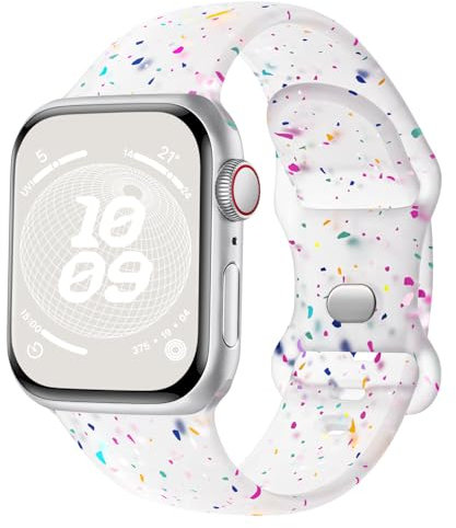 Finoriss Silikon Armband Kompatibel mit Apple Watch Armband 42mm 44mm 45mm 46mm 49mm, Sport Weich Band Kompatibel für iWatch SE Ultra Series 9 8 7 6 5 4 3 Damen Herren Blaugrau