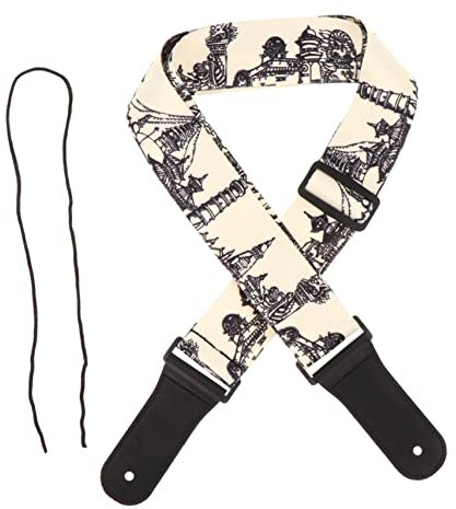 TOYANDONA 1pc Guitar Strap Guitar Belt Clip Hangers Cable Holder Bass Neck Strap Wall Mount Clothing Rack Printed Guitar Shoulder Strap Guitar Neck Strap Clothes Rack Polyester Leather Black