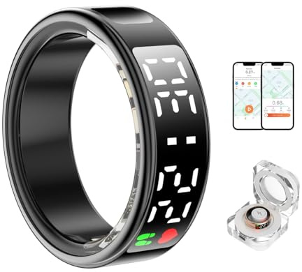 Cuifati Anello Intelligente, Anello per Monitoraggio della Salute con Display Multifunzione, Monitoraggio del Fitness Anello Contapassi per Monitoraggio della Frequenza Cardiaca del (12)