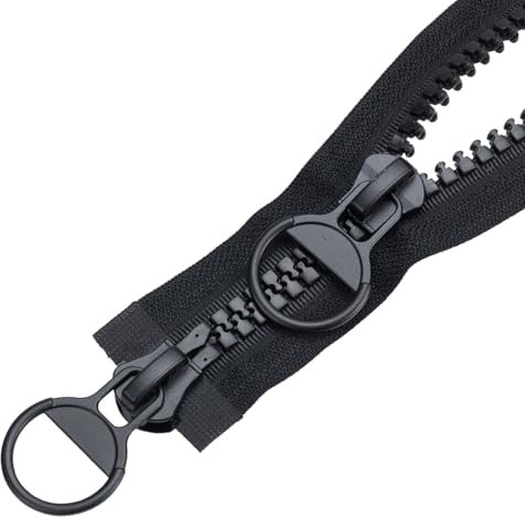 Reißverschluss Kunststoff 2 Wege 50 cm #15 große Teilbar Schwarze Reissverschluss für Mantel Daunenjacke Jacken TXZWJZ (50cm,2 Wege)