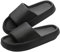 AMZHOTER Chanclas Para Hombre Mujer, Chanclas Ducha Hombre y Sandalias Piscina Mujer Zapatillas Cómodas Para el Hogar y la Ducha Chanclas de Verano Antideslizantes Negro 36 37