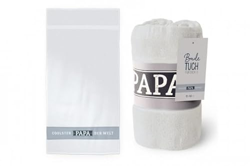 Rungassi Strandtuch Badetuch Duschtuch Handtuch 70x140 Mama Papa Freundin (Coolster Papa - Weiß - 3797561)