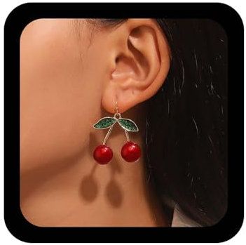 Cybche Boho Rot Acryl Kirsche Ohrringe Harz Kirsche Tropfen Ohrringe Gold Sweety Obst Baumeln Haken Ohrring Schmuck Für Frauen