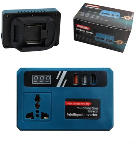 220V Intelligent Lithium Battery Inverter USB charging Transformer with Current Display for A3/2106 for DCB200(blue)