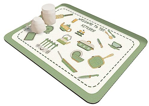 GZKDKZB Tapete para secar Platos en la encimera de la Cocina | Tapete Antideslizante superabsorbente para café | Tapete escurridor Multiusos con Reverso de Goma, D, 40 x 60 cm (15,7 x 23,6