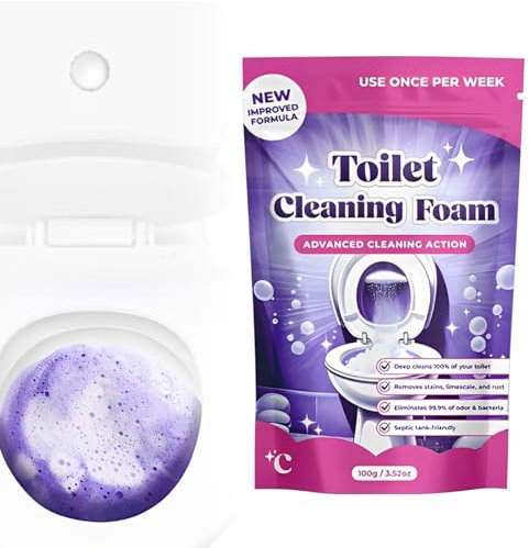 Toilet Cleaner, 2025 New Limescale Remover, Fast Acting Heavy Duty Drain Foam, Touch Free Foaming Toilet Cleaning Foaming Powder, Self Activating Powder for Toilet Bowl Cleaning (1Pcs)