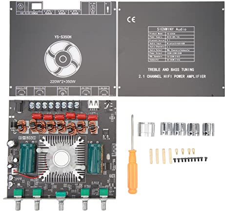 XY S350H 220WX2 350W 2.1 Kanal Bluetooth Power Amplifier Board mit TPA3255 HiFi -Chip -Weitspannungseingang 18V38V für Heimkinosystem und professionelles Audio -Setup