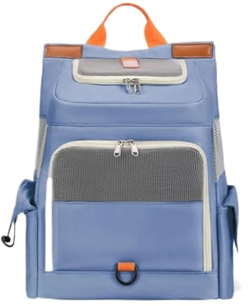 Hunderucksack, tragbar, für Reisen, belüftete Schnalle, für Katzen und Welpen, für draußen (blau)