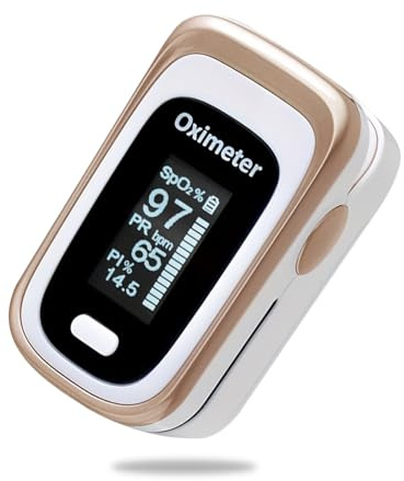 MOMMED Pulsoximeter, Sauerstoffsättigung Messgerät Finger, Fingerpulsoximeter mit Alarm zur Messung der Sauerstoffsättigung (SpO2), Pulsmesser für Kinder & Erwachsene M170H, (Ohne Batterie)