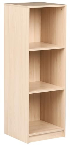Beliani Bücherregal mit 3 Ebenen minimalistisch Spanplatten 40 x 40 cm Hellbraun Zehna