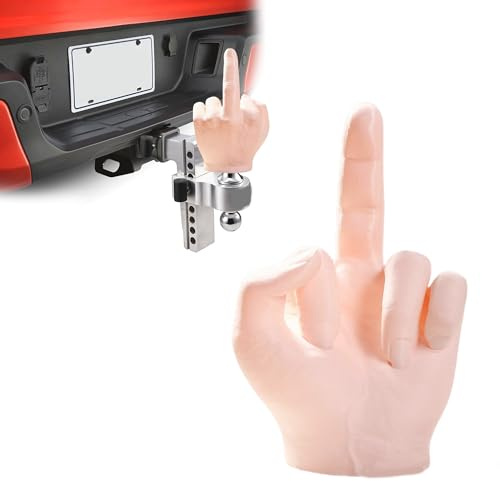 LONGHAO Lustige Anhängerkupplung Abdeckung mit 3D-gedrucktes Mittelfinger, wasserdichte Schutzhülle für Anhängerkupplung,Abdeckkappe für Anhänger,Abschlepphaken