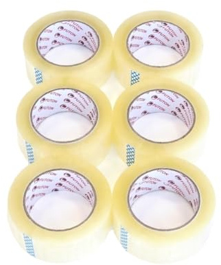 FUTON Paketklebeband Transparent 6 Rollen à 45mm x 101m | Durchsichtiges Klebeband für das Verpacken von Paketen, Kisten, Kartons, Versand (101 M) (6)