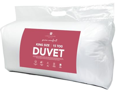 Lancashire Textiles 15 tog King Size Duvet Snuggle Ultra Warm Winter Quilt - Hollowfibre Filled Soft Cotton Blend Casing for Comfortable Sleep [King - 230 X 220 Cm]