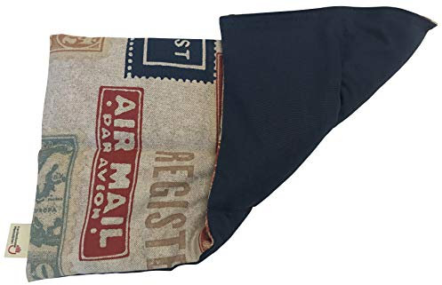 Textil FreWe Körnerkissen Baumwolle/Verschiedene Designs/ca. 34x17 cm / 4 Kammern (Weltenbummler/Nachtblau)