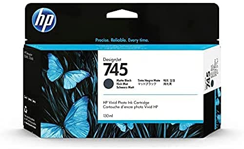 HP 745 Mattschwarz, Original Druckerpatrone | Tinte für DesignJet Z2600, Z5600, 130 ml (F9J99A)