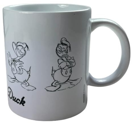 Donald Duck Walt Disney Kaffeebecher Sketch weiß, 1 Stück (1er Pack)