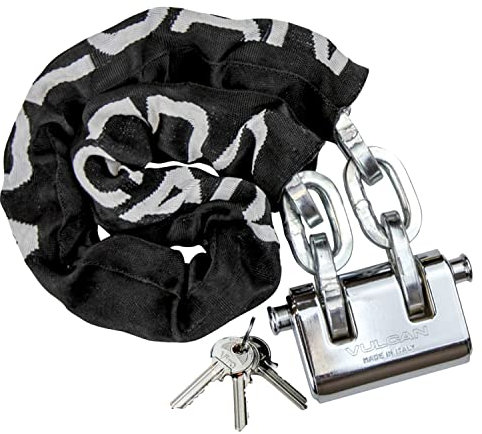 VULCAN Security Chain and Lock Kit - Premium Case-Hardened - 3/8 Inch x 3 Foot (+/-2 Inches) - Chain Cannot Be Cut with Bolt Cutters or Hand Tools