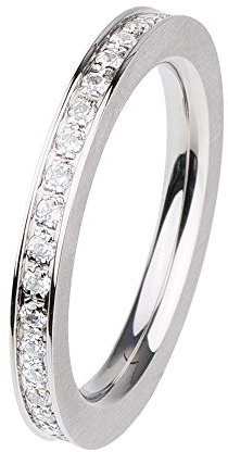 Ernstes Design Ring R289 WH Zirkonia weiß Edelstahl poliert 3 mm 48-65
