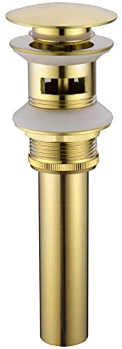 Trustmi Siphon à bouteille et vidange pour évier Overflow Pop Up Brushed Gold