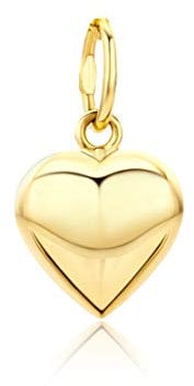 OROVI – Kettenanhänger Herz aus 14 Karat Gelbgold (585) – Herzanhänger für Damen inkl. Schmuckschachtel zum Verschenken – allergenfrei & handgemacht (13,8 x 8,53 mm)