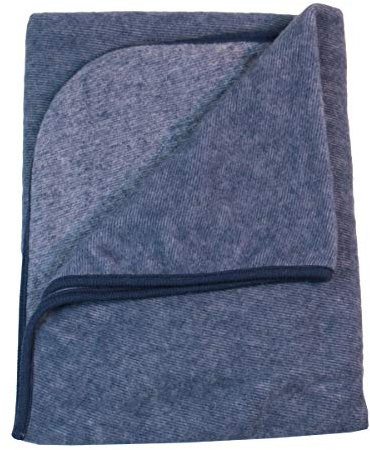 Cosilana Baby Fleece Decke kbT Wolle Bio Baumwolle Made in Germany (Marine-Malnge, 100x80)
