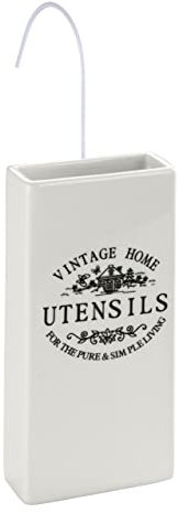 WENKO Humidificador Vintage cerámica - Humidificador ambiental con motivo, para radiadores, Cerámica, 9 x 19.5 x 4 cm, Blanco