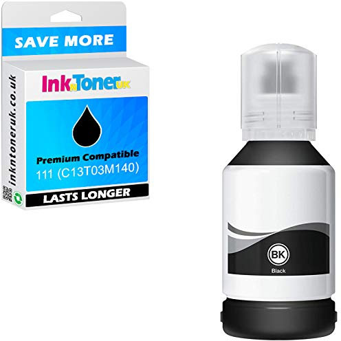 Inkntoner UK Compatible 111 Black Ink Bottle (C13T03M140)