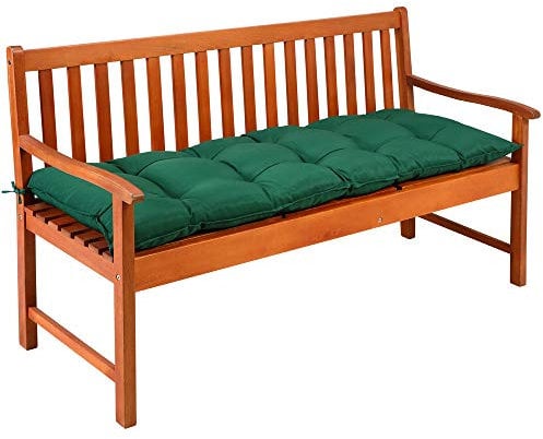 Detex Cojín para Banco de jardín Verde 145x45x8cm Almohadilla para sillón Doble Viscoelástico Hidrófugo