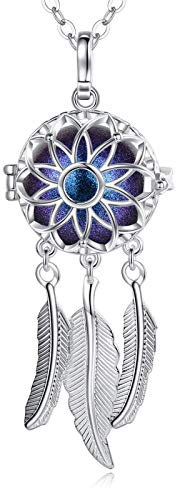 EUDORA Harmony Ball Collier Bola de Grossesse Attrape de rêves pour Femmes Enceinte avec Collier Musique Bell Pendentif Future Mère bébé Cadeau Original, 76cm +114cm