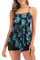 FLYILY Maillot de Bain 2 Pièces Femme Tankini Ensembles à Volants Maillot Haut Imprimé avec Short de Garçon(Greenleaf,XL)