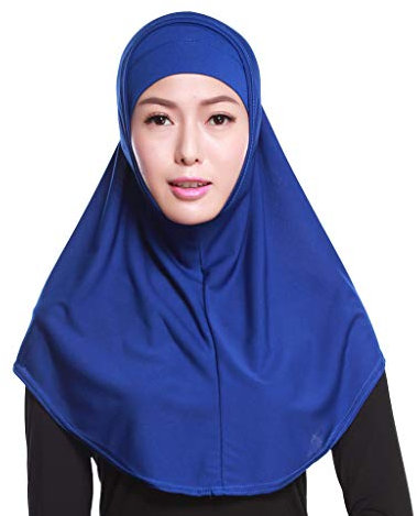 GUMEI Damen 2-teiliges einfarbiges Amira Jersey Muslim Hijab Stretch-Kopftuch aus weicher Baumwolle mit roter Innenkappe aus Unterhemd